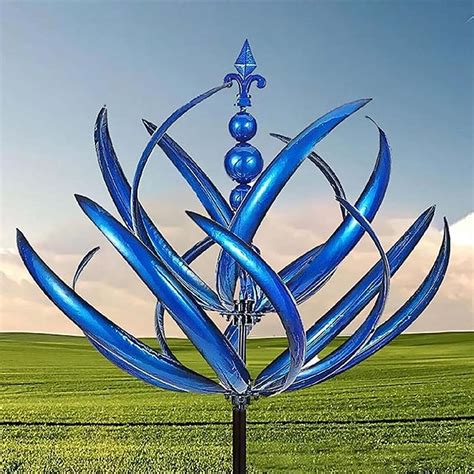 Blauer Windspinner aus Metall Metall Windspiel Windmühle Metall