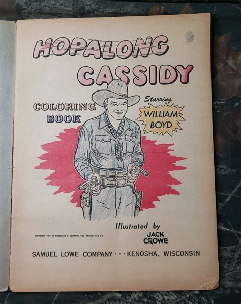 Mostly Unused Hopalong Cassidy Coloring Book 2950 Crowe Lowe Vintage Western Ebay