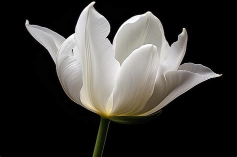 Premium AI Image | a white tulip with a black background and a black ...