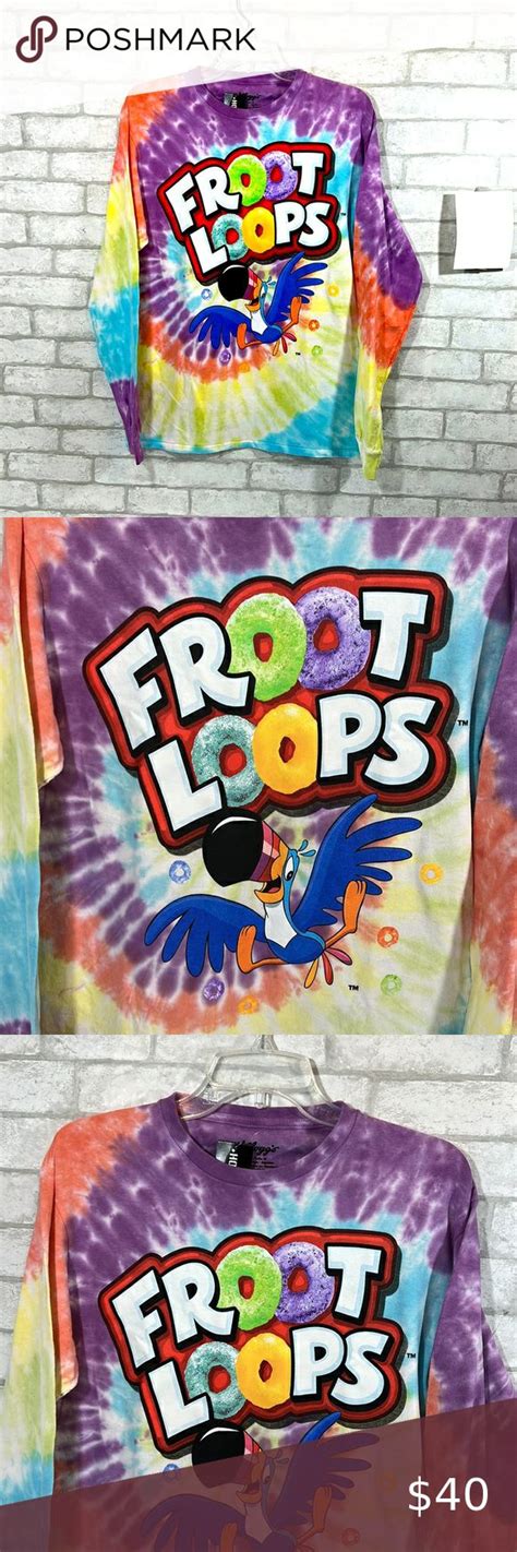 Hot Topic Kellogs Froot Loops Tie Dye Long Sleeve T Shirt Size M Tie