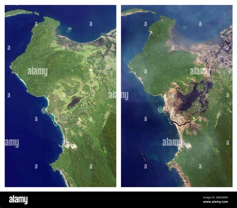 Aceh, Indonesia, Before and After 2004 Tsunami Stock Photo - Alamy