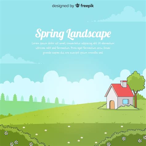 Free Vector Hand Drawn Field Spring Background