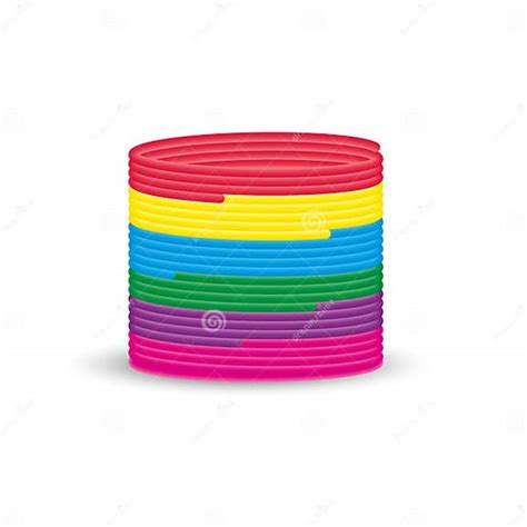 Magic Spring Rainbow Helical Toy Vector Isolated On The White