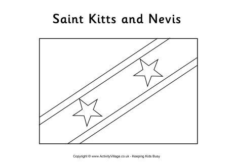 St Kitts and Nevis Flag Colouring Page