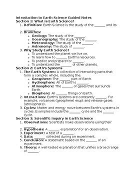 Introduction To Earth Science Guided Notes 100 Editable By The STEM Center