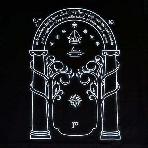 Türen von Durin T Shirt Glow in the Dark für Herr der Ringe Fans