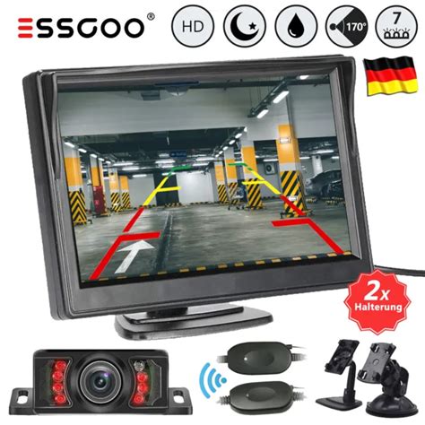 ESSGOO AUTO HD IR Rückfahrkamera Kennzeichenhalter Kabellos Funk Mit 5