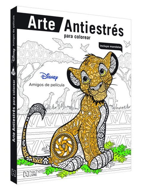 Libro nuevo Arte antiestrés para colorear Disney Amigos de película