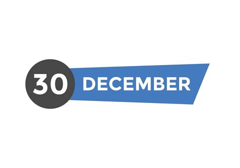 december 30 calendar reminder. 30th december daily calendar icon template. Calendar 30th ...