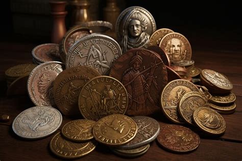 Uma coleção de moedas romanas antigas exibindo int 00014 03 Foto Premium