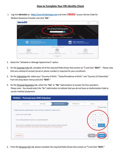 Fillable Online How To Complete Your Fbi Identity Check Log Into