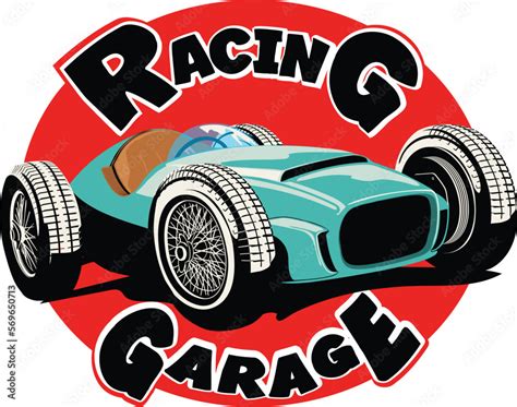 Vintage Car Hot Rod Garage Hotrods Carold School Car Stock Vector