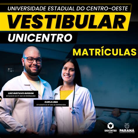 Matrículas Definitivas Dos Aprovados No Vestibular 2023 Da Unicentro