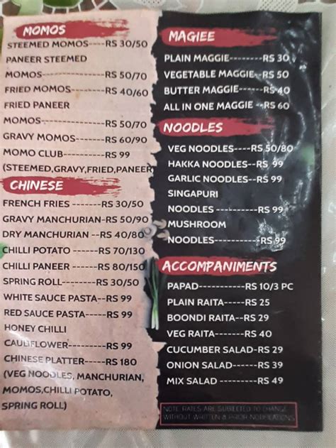 Menu At Food Story Baddi