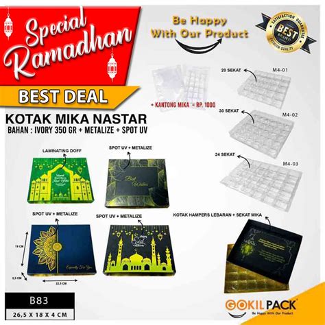 Jual Box Coklat Kotak Nastar Mika Sekat Dus Lebaran Murah B83