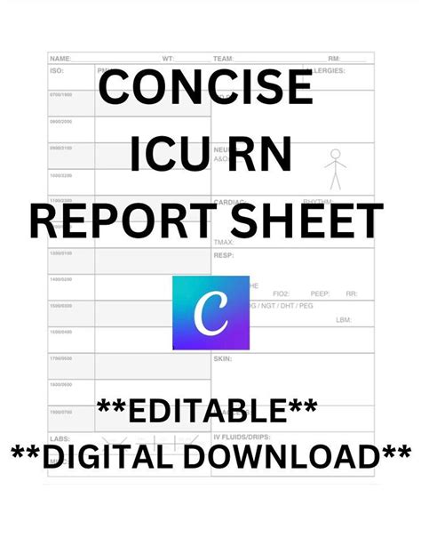 Editable Icu Rn Report Sheet New Graduate Rn Resource Concise Registered Nurse Report Sheet