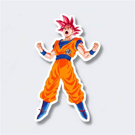 Dragon Ball Son Goku Super Saiyan God Stickers Twin Pack Multiple ...