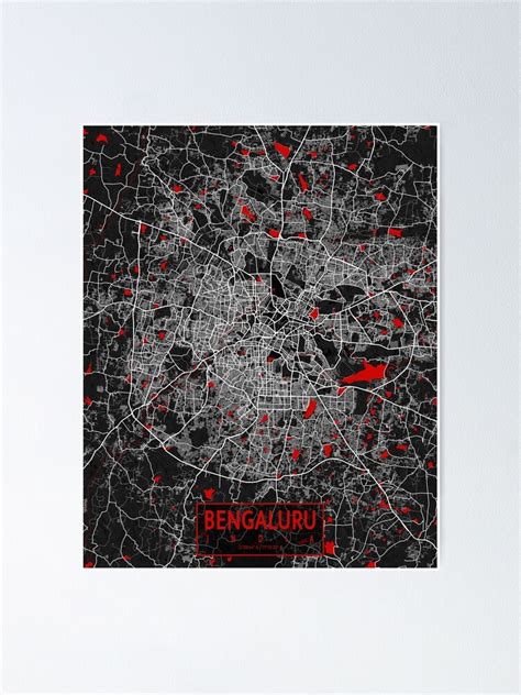 "Bengaluru City Map of India - Oriental" Poster for Sale by deMAP ...