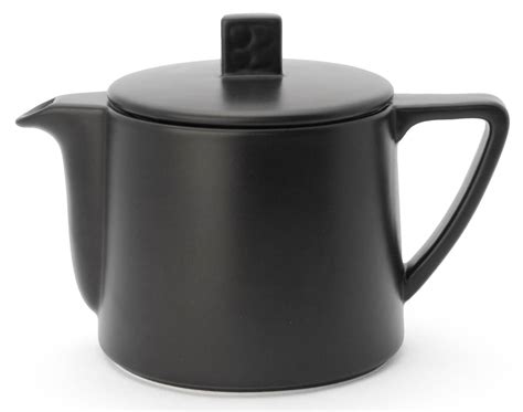 Teekanne Keramik Edelstahl Sieb Teapot Teefilter Steingut Kanne Schwarz