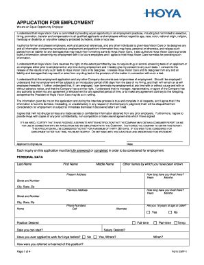 Fillable Online Emp Application For Employment Fax Email Print