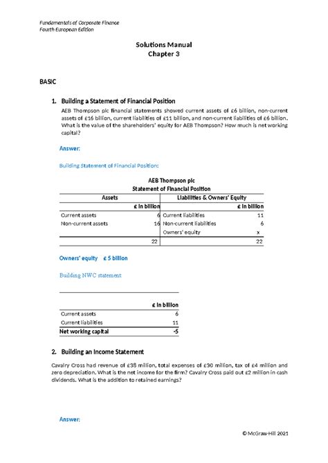 Ch3 SM - Practice question from chapter 3 - Fourth European Edition