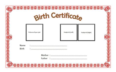 Dog Birth Certificate Template 4