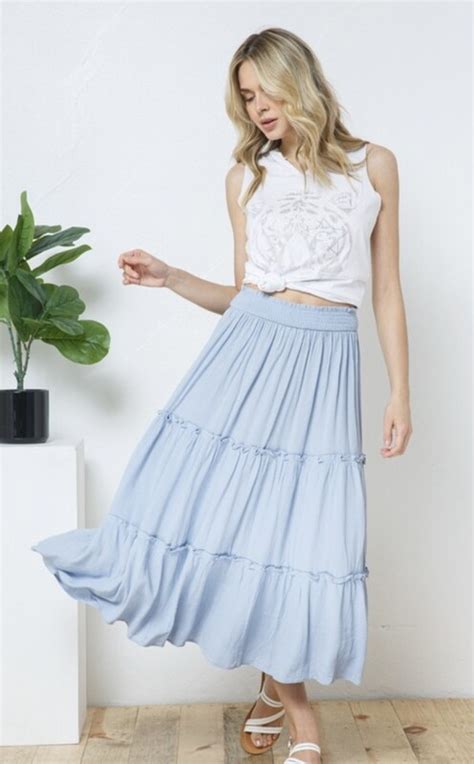 Baby Blue Maxi Skirt