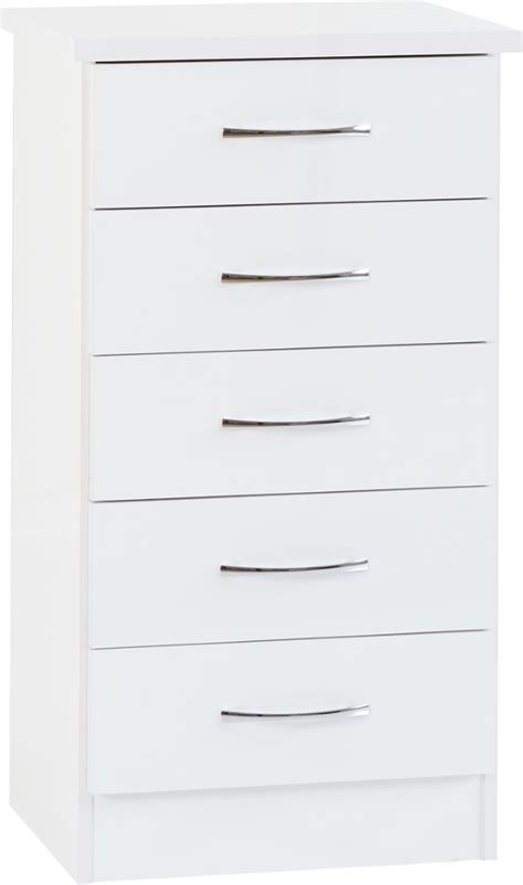 Nevada 5 Drawer Narrow Chest Wt Home Centre