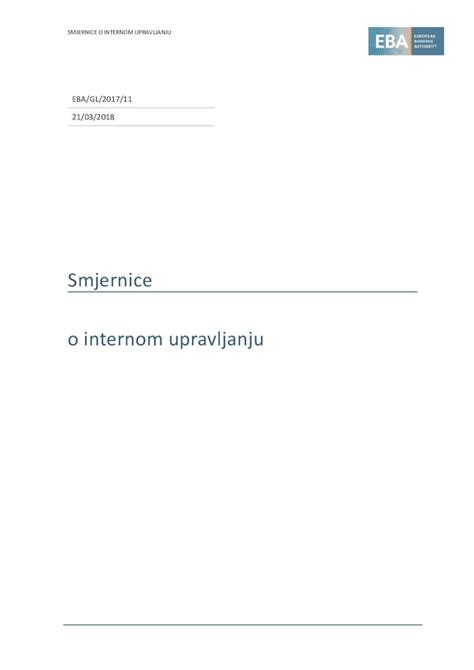 Pdf Smjernice O Internom Upravljanju Dokumen Tips