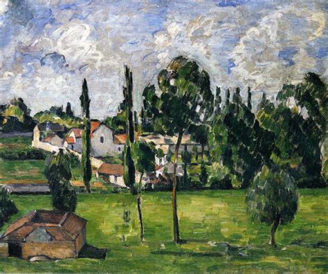 Oil Painting Replica Landscape With A Canal 1879 By Paul Cezanne 1839