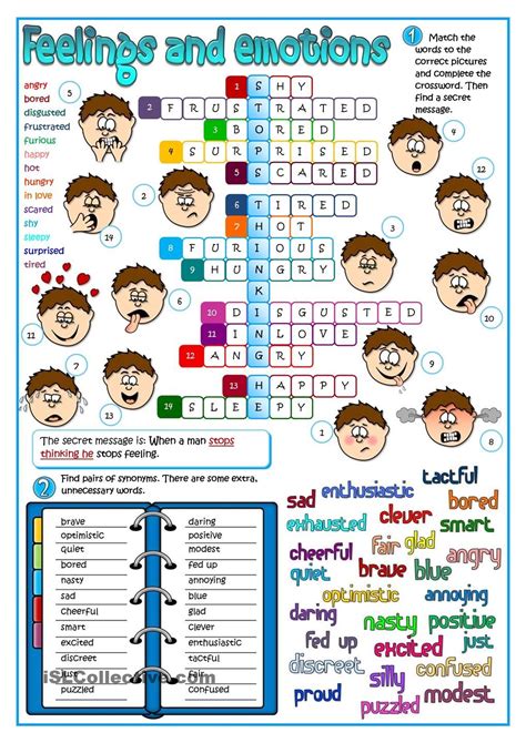 Feelings And Emotions Activities For Esl