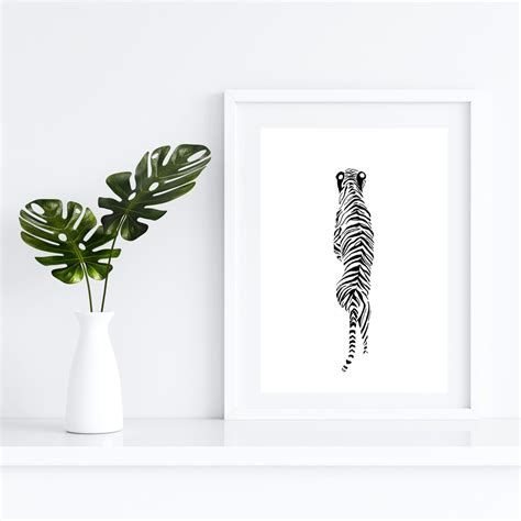 Black and White Tiger Wall Art, Black and White Wall Art, Black and ...