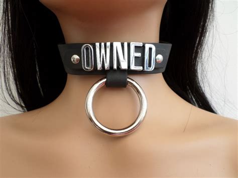 Real Leather Fetish Bondage Owned Collar Mm With Mm Etsy