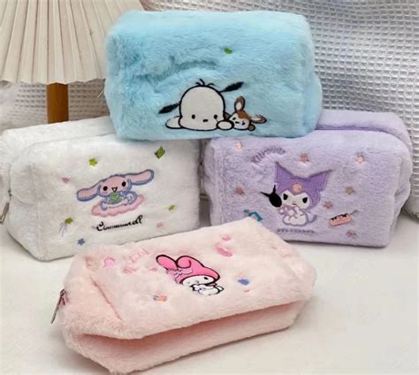 Ruunjoy Sanrio Plush Pencil Case Kawaii Cinnamoroll Kuromi My Melody