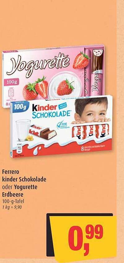 Ferrero Kinder Schokolade Oder Yogurette Erdbeere Angebot Bei Markant