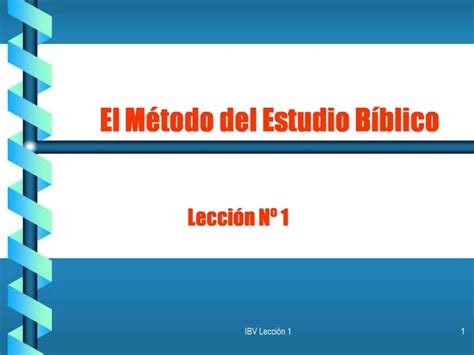 Ppt El M Todo Del Estudio B Blico Powerpoint Presentation Free