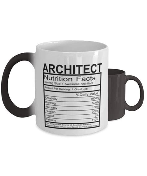 Funny Architect Nutrition Facts Label 11oz Color Changing Mug Etsy