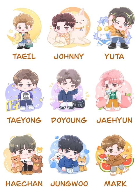 NCT 127 Sticker Cartoon Waterproof Mark Nct Taeyong - Etsy