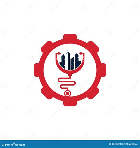 Medical City Gear Shape Vector Logo Template. Stock Vector ...