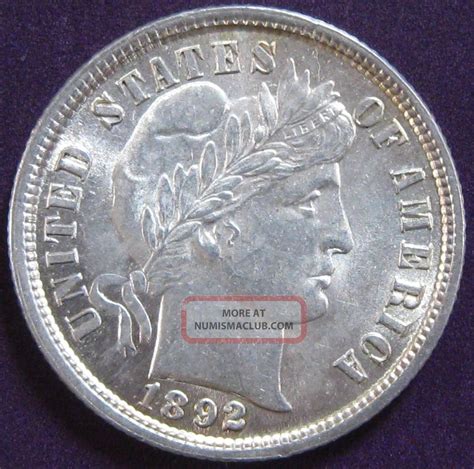 Flashy 1892 Barber Silver Dime Gem Bu 1st Year Of Issue A Must Have Ta1