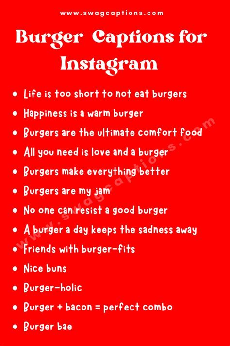 Burger Captions For Instagram Clever Captions For Instagram Food