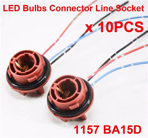 10pcs 1157 Ba15d Led Bulbs Holder Socket Wire Connector Extension Turn