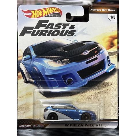 風火輪 hot wheels 玩命關頭 速霸陸 Subaru 硬皮鯊impreza wrx sti 精裝 膠胎 蝦皮購物