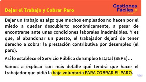 Descubre cómo cobrar el paro tras dejar tu trabajo