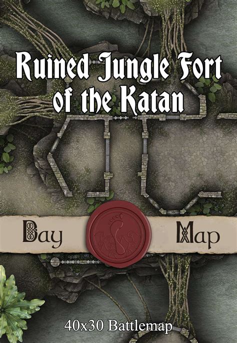 X Battlemap Ruined Jungle Fort Of The Katan Seafoot Games