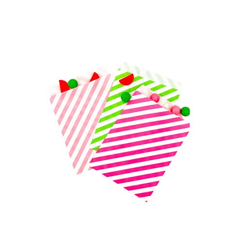 Hot Pink And White Stripe Paper Treat And Favor Bags — Sprinkles And Confetti Party Boxes