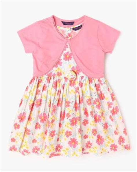 Buy Floral Print Fit Flare Dress With Shrug Online At Best Prices In