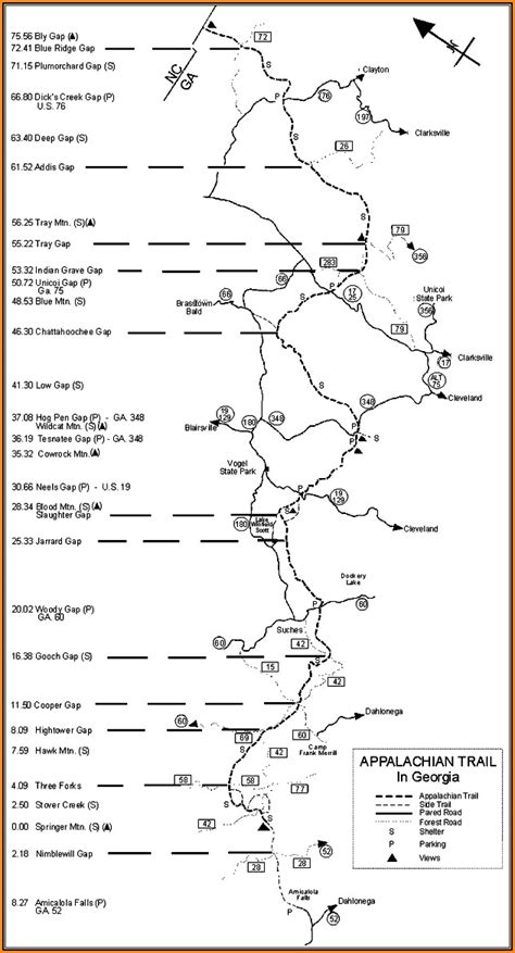 North Georgia Appalachian Trail Map - map : Resume Examples #emVK6rkYrX