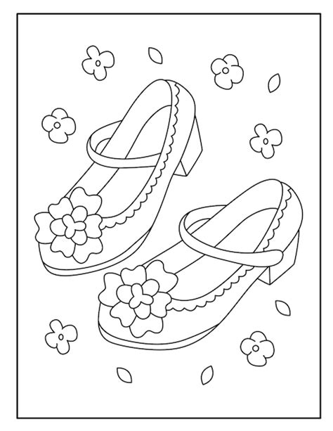 Premium Vector | Kids Shoes Coloring Pages