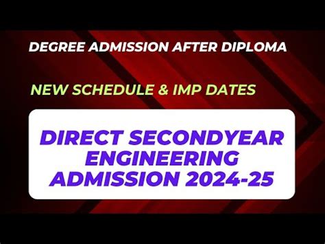 Dse Admission Schedule Direct Second Year Engineering Admission